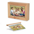 Light Oak Brown Double Sided Photo Frame Album Box (48 Photo)